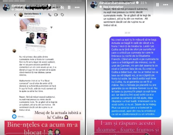 Schimb de mesaje între Daniela Iliescu și Dana Roba