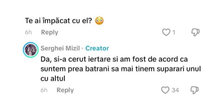 Comentariul lui Serghei Mizil pe TikTok
