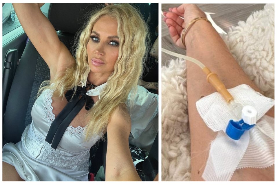 Andreea Bănică cu perfuzii