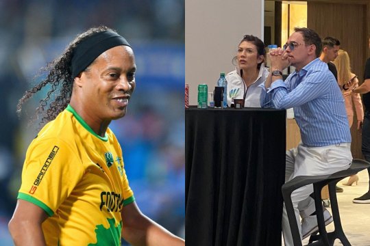 Ronaldinho a ajuns la Cluj, întâmpinat ca un superstar! Răzvan Simion și iubita lui, printre cei care au vrut să-l vadă pe legendarul brazilian