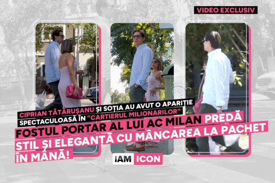 Ciprian Tătărușanu și soția au avut o apariție spectaculoasă în ''cartierul milionarilor''. Fostul portar al lui AC Milan predă stil și eleganță cu mâncarea la pachet în mână!