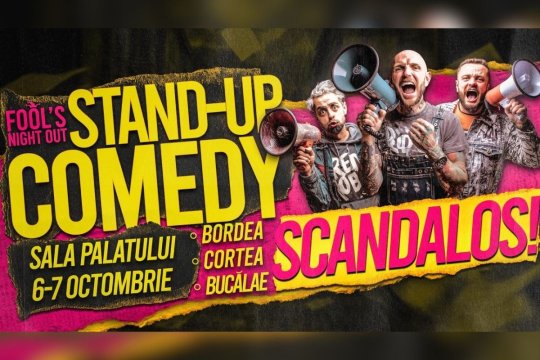 COMUNICAT | Fool’s Night Out 2025 revine la Sala Palatului! Bordea, Cortea și Bucălae adună gașca pentru cel mai mare show de stand-up al toamnei