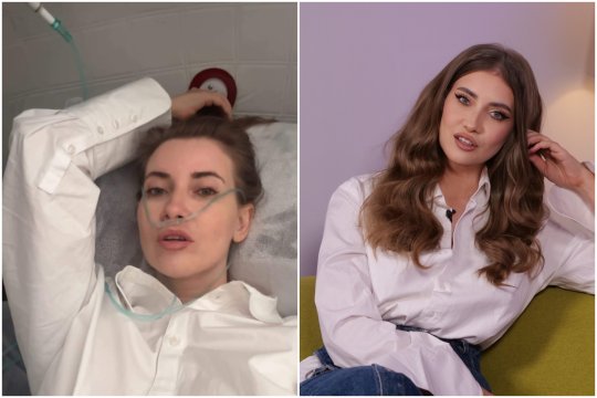 Iulia Albu, imagini de pe patul de spital. Vedeta s-a afișat cu tubul de oxigen