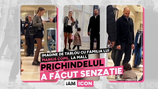 Imagine de tablou cu familia lui Marius Copil, la mall! Prichindelul a făcut senzație