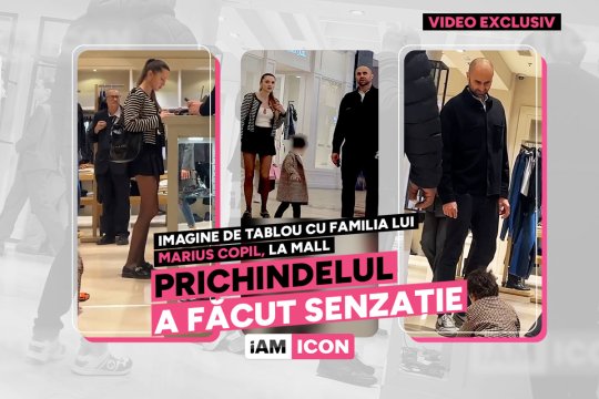 Imagine de tablou cu familia lui Marius Copil, la mall! Prichindelul a făcut senzație