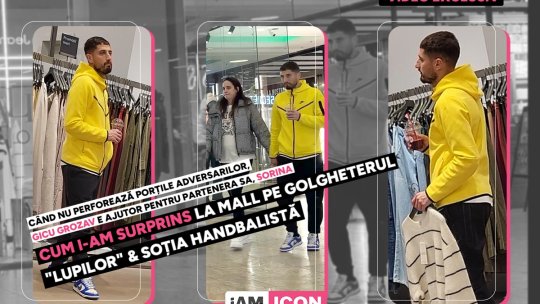 Când nu perforează porțile adversarilor, Gicu Grozav e ajutor pentru soția sa, Sorina. Cum i-am surprins la mall pe golgheterul "lupilor" & soția handbalistă