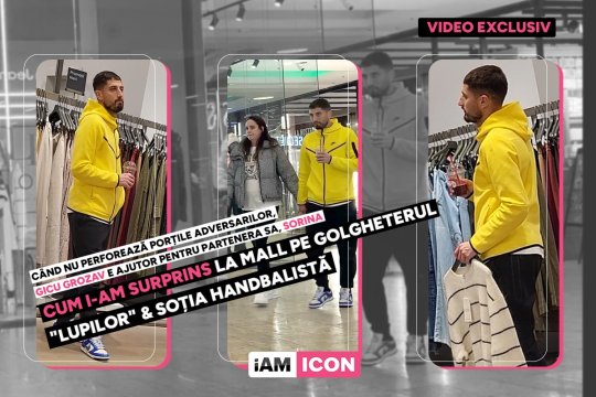 Când nu perforează porțile adversarilor, Gicu Grozav e ajutor pentru soția sa, Sorina. Cum i-am surprins la mall pe golgheterul "lupilor" & soția handbalistă