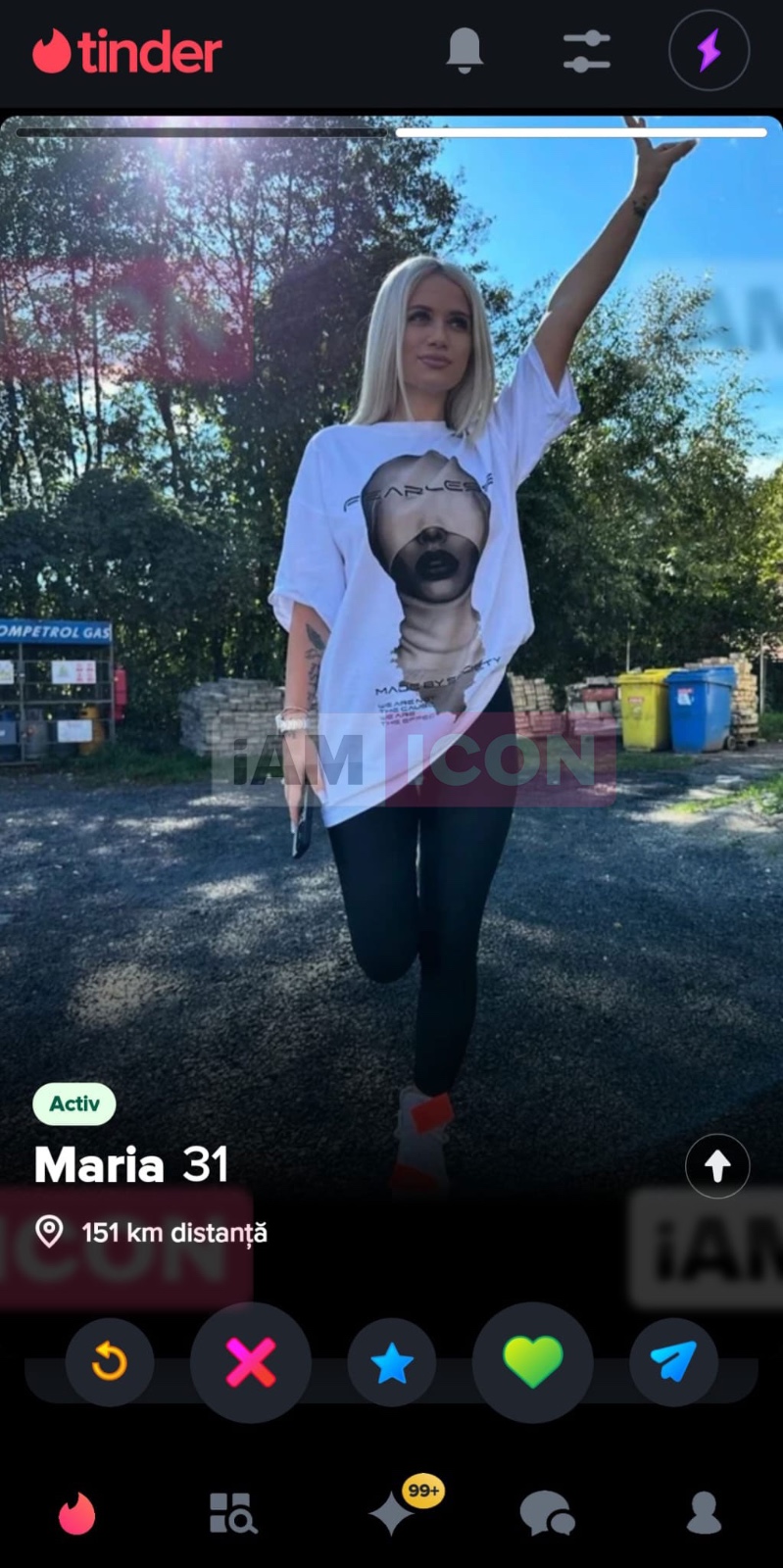 Maria Covașa cont de Tinder